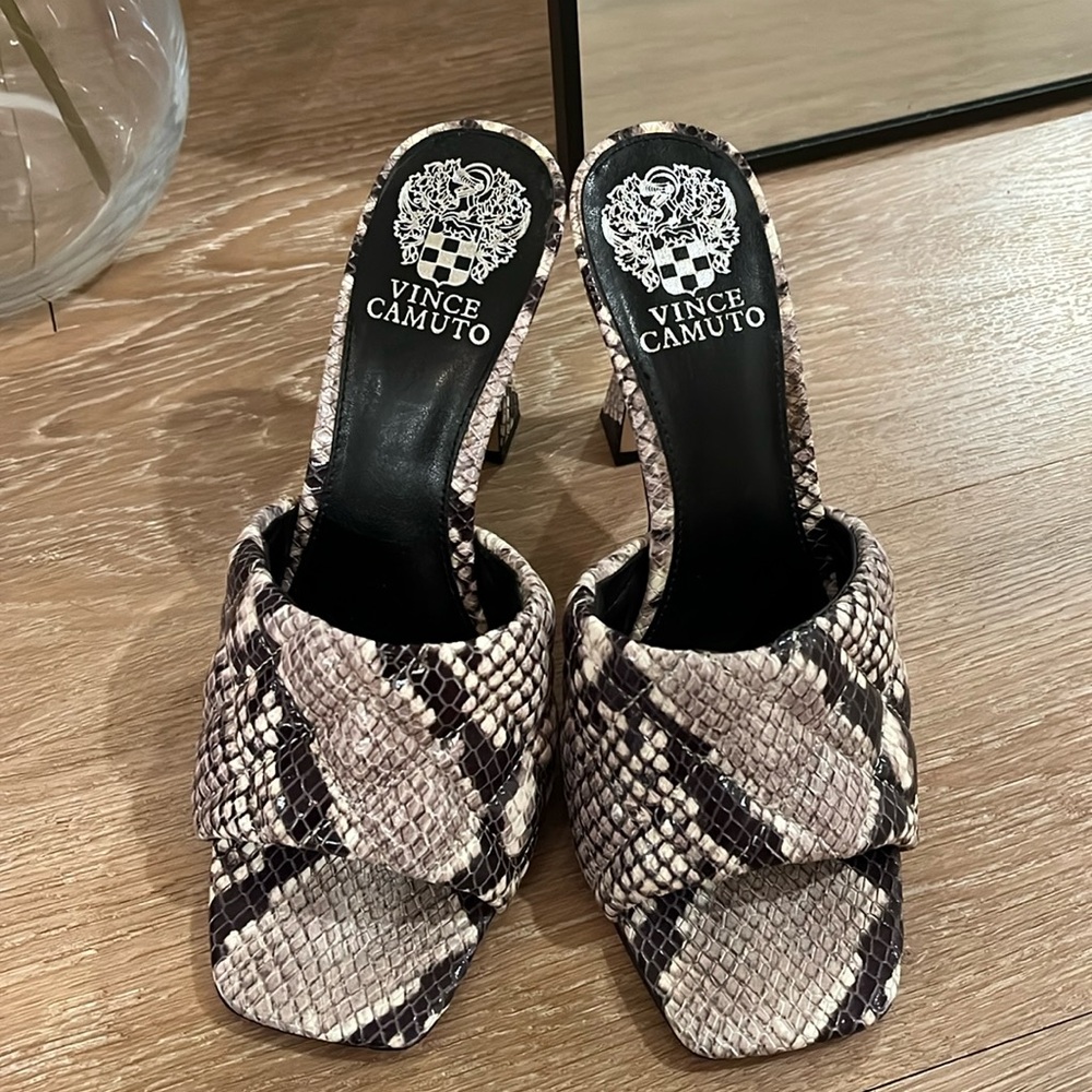 Vince Camuto alligator print high heels.